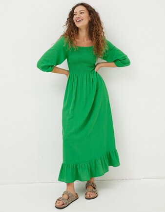 Adele gerafftes Midikleid in Green