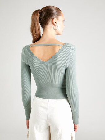 Sweater 'Ida' in Grün & offwhite